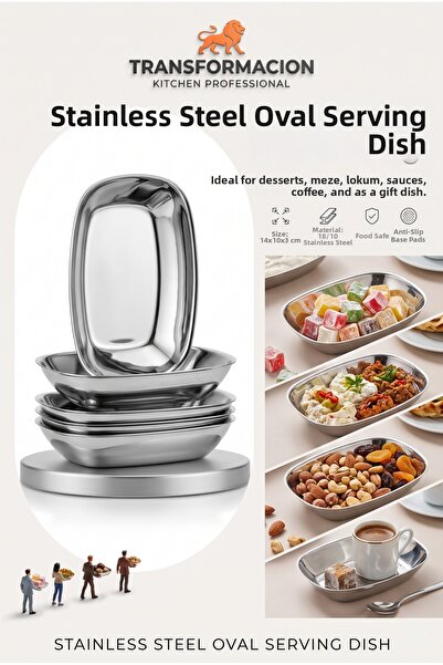 Transformacion 4-Piece Oval Presentation Plate Snack Dish Mezzanine Dish Turk...