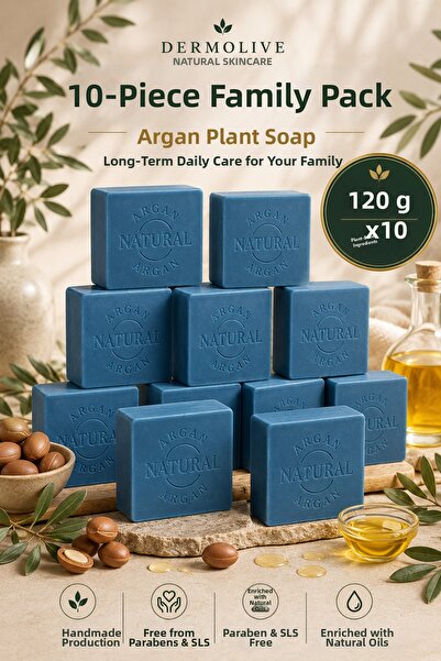 Dermolive Family Pack of 10 - Argan Herbal Soap 10 X 120 Gr