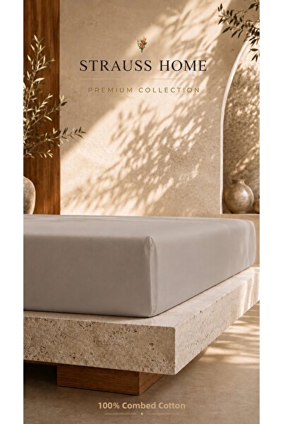 Strauss Ultra Luxury Elastic Bed Sheet 160 Gr Thick Soft Cotton Bed Sheet