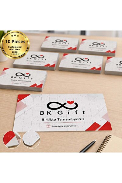 Bk Gift مجموعة ألغاز خاصة بشعارك مكونة من 10 قطع و42 قطعة بحجم A4 مع دعم للاس...