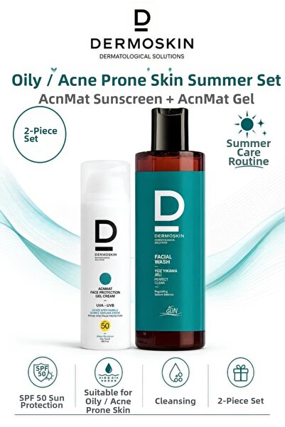 Dermoskin Acnmat Güneş + Acgun Gel'Oily/Acne-Prone Skin Summer Set