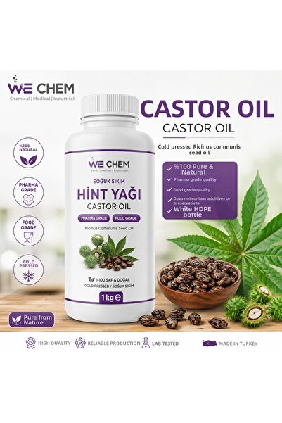 WE CHEM زيت الخروع المعصور على البارد (زيت الخروع) 1 كجم |   درجة صيدلانية | ...