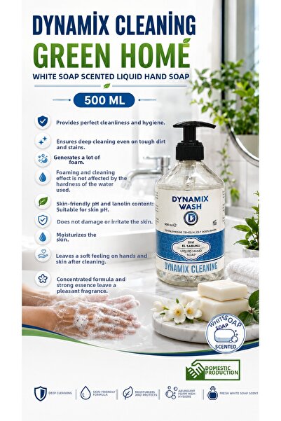 dynamix wash Liquid Hand Soap 500 ml White Soap Scented