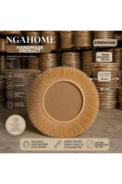 NGAHOME Handmade Raffia Supla Set of 6 40 cm Bohemian American Service Tableware Decor