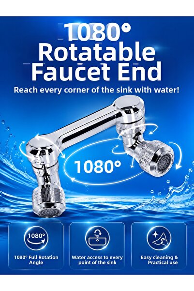 Marsilyan Rotatable Faucet Kitchen Bathroom Faucet Head with 4 Filters Ilkelg...