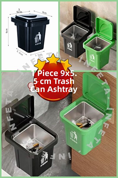 İnfeta 1 bucată 9x5,5 cm scrumieră cu design pentru gunoi, cu recipient din o...