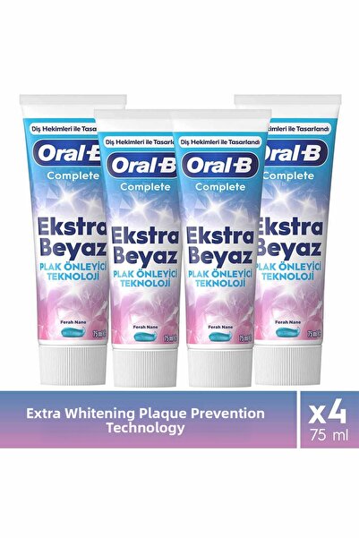 Oral-B Complete Extra White Zinc-Containing Toothpaste 75 ml X4