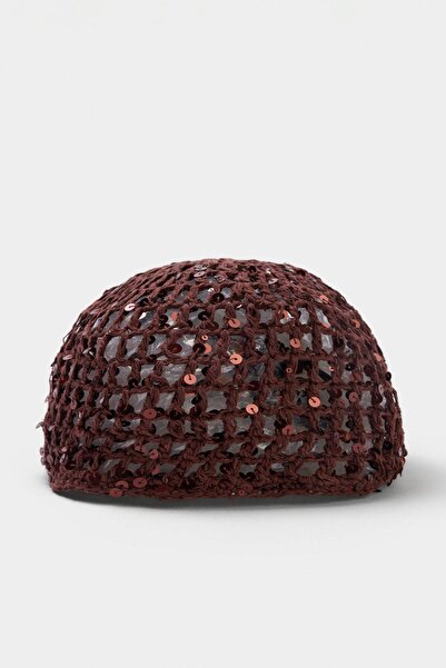TRENDYOL SHOES Dark Brown Knitted Women's Hair Accessory Takss26Da00023