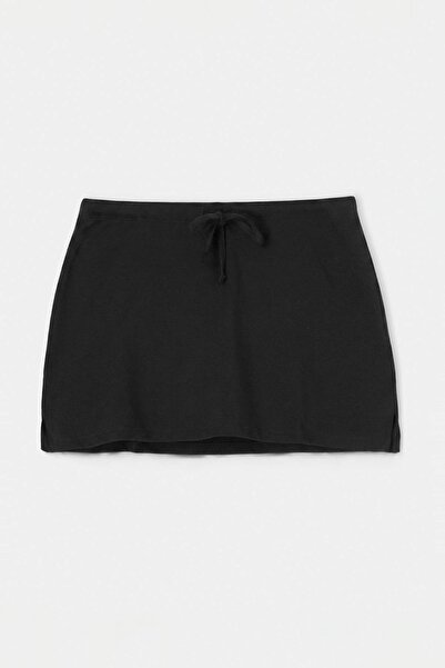 Trendyol Collection Black Plain Lace Detailed Regular Waist Cotton Flexible K...