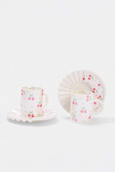 TRENDYOLMİLLA HOME 2-Piece Cherry Patterned Cup Set 90 Cc Tphaw27Kfc00007