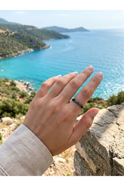 My Story Mini Charm İçin Siyah Kaplama Gümüş Yüzük