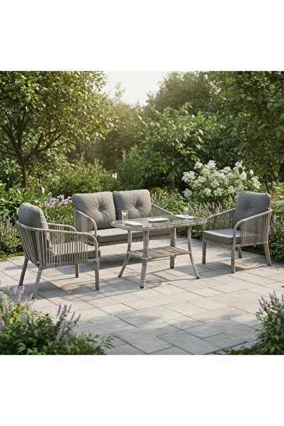 ReHome Capri Swing Artemis İkili Rattan Balkon Bahçe Takımı | Beyaz