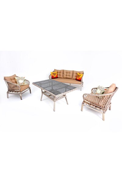 ReHome Serenity Üçlü Rattan Bahçe Balkon Oturma Grubu | Rehome