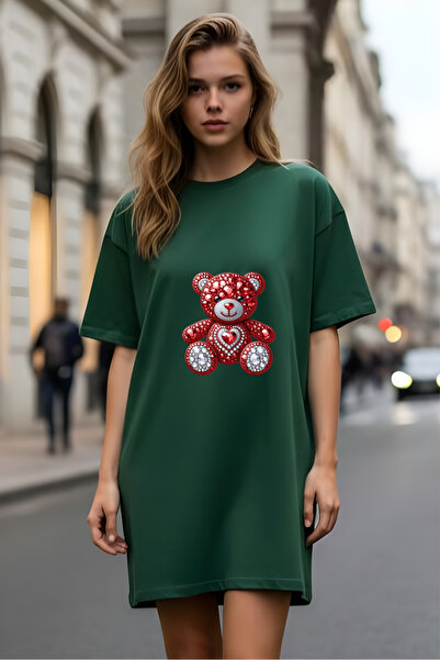 HOFFNUNG Γυναικείο κοντομάνικο μπλουζάκι με λαιμόκοψη Φόρεμα νυχτικό