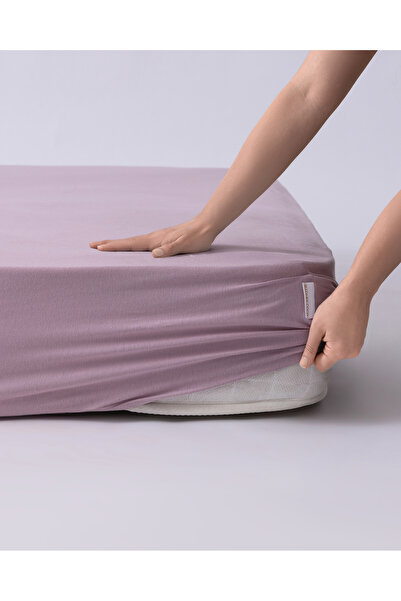 Madame Coco Σεντόνι Belle Διπλό Βαμβακερό Ελαστικό Μπαμπού - Ανοιχτό Δαμασκηνί