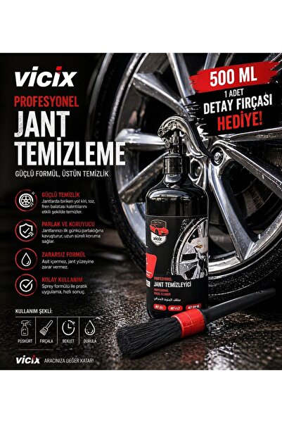 ROX KİMYA Profesyonel Jant Temizleme 500ml 1 Adet Detay Fırçası 1 Adet