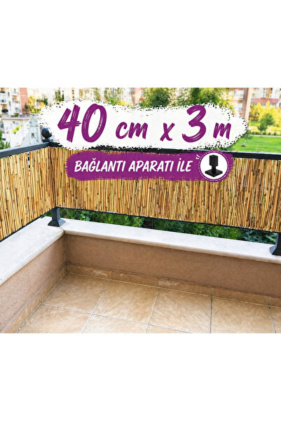Greenosier 40cm.x3m. Kamış Hasır Balkon Çiti Duvar Çiti Bahçe Dekorasyonu