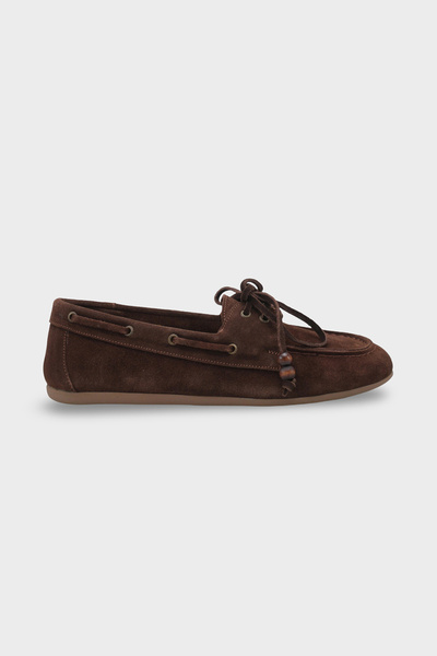 Capone Outfitters Γυναικεία παπούτσια σκαφών με κορδόνια και χάντρες από γνήσ...