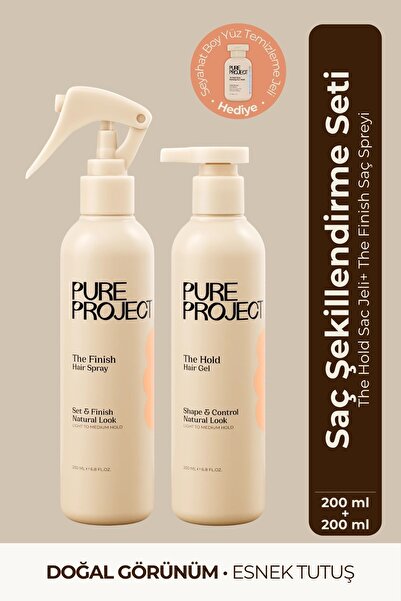 Pure Project Saç Şekillendirme Seti | Esnek Tutuşlu Saç Jölesi 200 ml + Ultra...