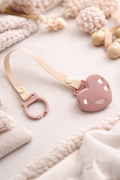 Tgm Baby Kalpli Emzik Askısı ve Diş Kaşıyıcı Askısı ( Taşıma Kablı ) Coral Pink