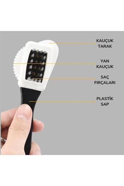 Roichil Çift Taraflı Pratik Taşınabilir Süet Nubuk Deri Çizme Bot Ayakkabı Temizleme Bakım Fırçası