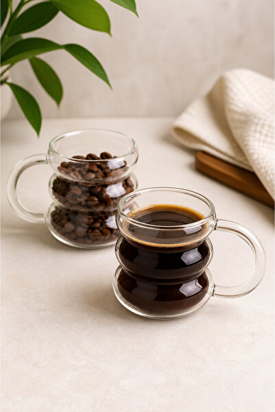 GLASS MUG with 2 KNOTS, CUP 400ML