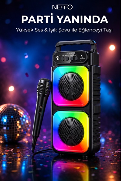 NEFFO Bluetooth Usb Sd Mp3 Radyo Müzik Kutusu Portatif Ses Sistemi