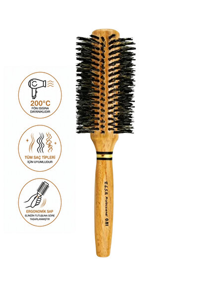 ELSA Perie profesională pentru păr natural de 0,81 mm, 48 mm – Perie profesio...