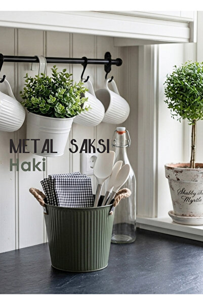 Via Gardenia Metal Saksı Jüt Saplar 16x16cm