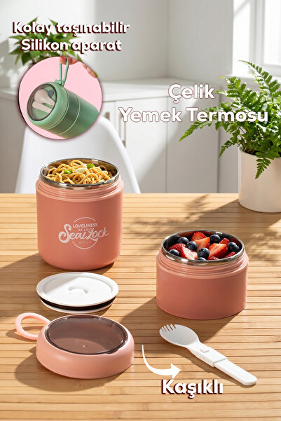 Porsima 66720 Yemek Termosu Çelik Yemek Termosu Lunch Box Taşınabilir Yemek K...