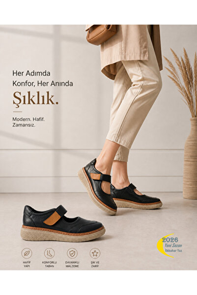 Mammamia Gerçek Deri Kadın Günlük Ayakkabı / Ortopedik Taban / Casual Konfor,...