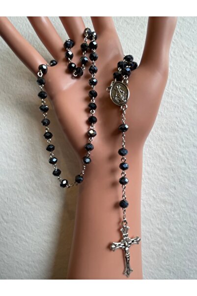 Yada Unique 5 mm Antrasit Rengi Çek Kristali Katolik Hristiyan Rosary Tesbih ...