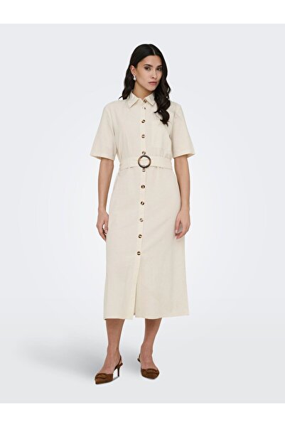 JDY Kleid JDYMILAN Leinen Midikleid