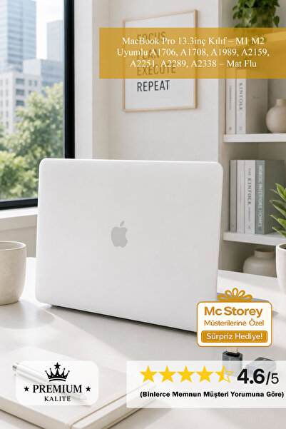 Mcstorey MacBook Pro 13.3inç Kılıf – M1 M2 Uyumlu A1706, A1708, A1989, A2159,...