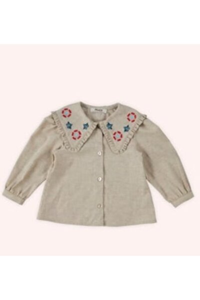 Panço Baby Girl Its Ouru Nature Wide Collar Shirt Gk7075