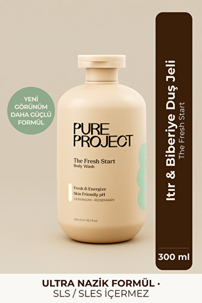 Pure Project Itır & Biberiye Duş Jeli 300 ml | Kurutmayan Formül & Uzun Sürel...