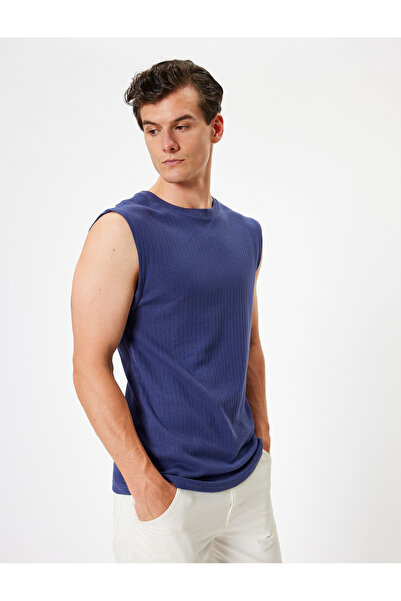 Koton Ärmelloses T-Shirt Basic mit Rundhalsausschnitt aus Baumwolle