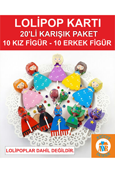 Atölye Doruk 20'li Kahraman-prensesler 23 Nisan Hediye Doğum Günü-lolipop Süs...