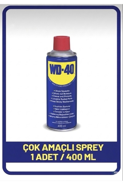 WD-40 Çok Amaçlı Temizleyici ve Yağlayıcı Sprey - 400 ml | Pas Sökücü ve Koru...