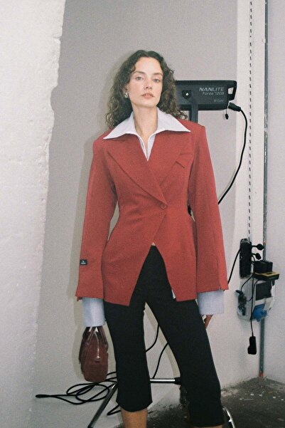 VATKALI Kruvaze vücuda oturan blazer - Premium Collection