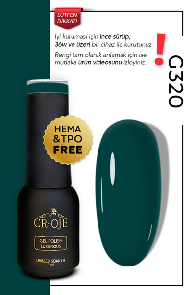 CROJE KALICI OJE Kalıcı Oje G320 - Yeşil (5 ML)