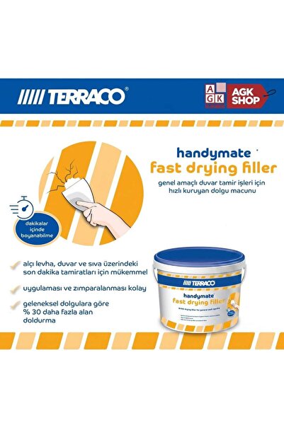 TERRACO Handymate Hızlı Kuruyan Duvar Tamir Dolgu Macunu - 1 Lt