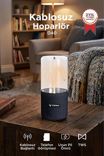 Torima Bluetooth Hoparlör Manyetik Işıklı TWS 5.3 Speaker D40 Siyah