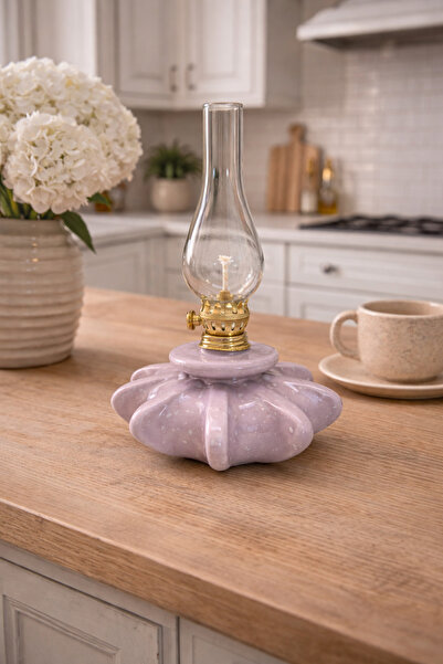 nom ceramic El Yapımı Sakura Seramik Dekoratif Gaz Lambası - Nostaljik Hediye...