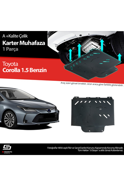 S Dizayn S-Dizayn Toyota Corolla 1.5 Benzinli Çelik Karter Muhafaza Koruma 20...