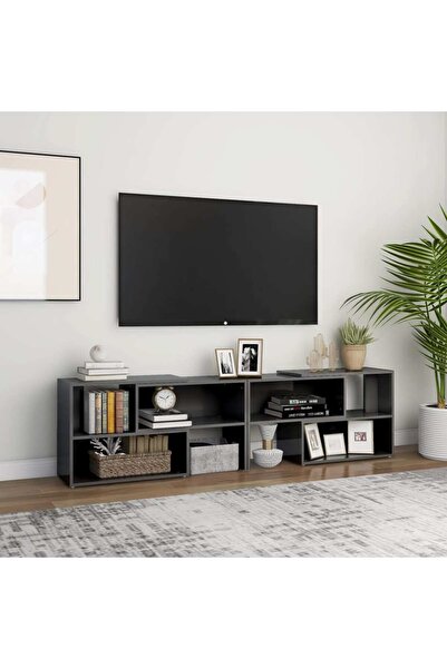 Concept Comodă TV, gri extralucios, 149x30x52 cm, PAL