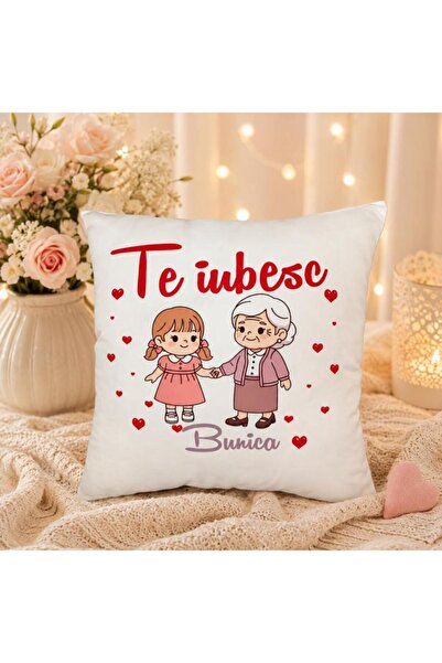 OEM Pernă Personalizată Te iubesc - Cadou Bunica
