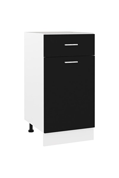 Concept Dulap inferior cu sertar, negru, 40 x 46 x 81,5 cm, PAL