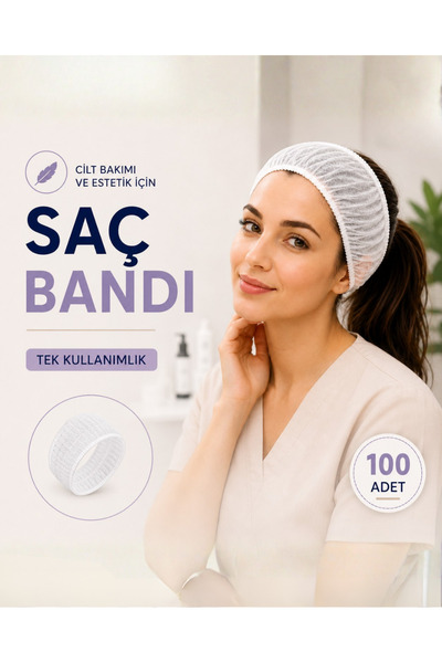 white guard Tek Kullanımlık Kozmetik Saç Bandı , Beyaz , Lastikli , Nonwoven ...