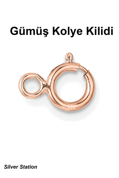 Silver Station İtalyan Rose Renk Gümüş Kolye Kilidi, Bileklik Kilidi, Kilit, ...